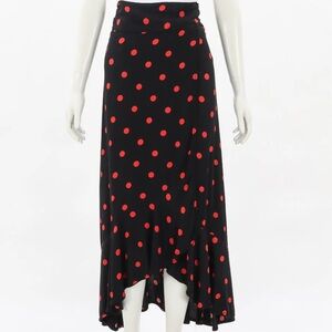 Ganni Black and Red Polka Dot Skirt